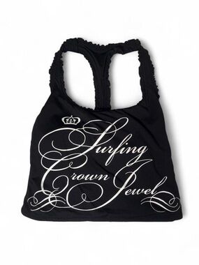 Y2K Juicy Couture Black Tankini Large Surf Royalty